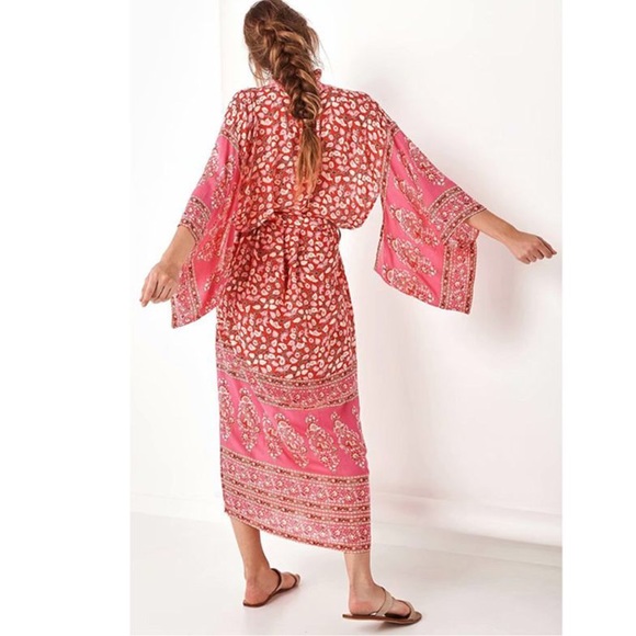 Red chiffon Boho Long Wrap Cover up chiffon - Picture 15 of 16